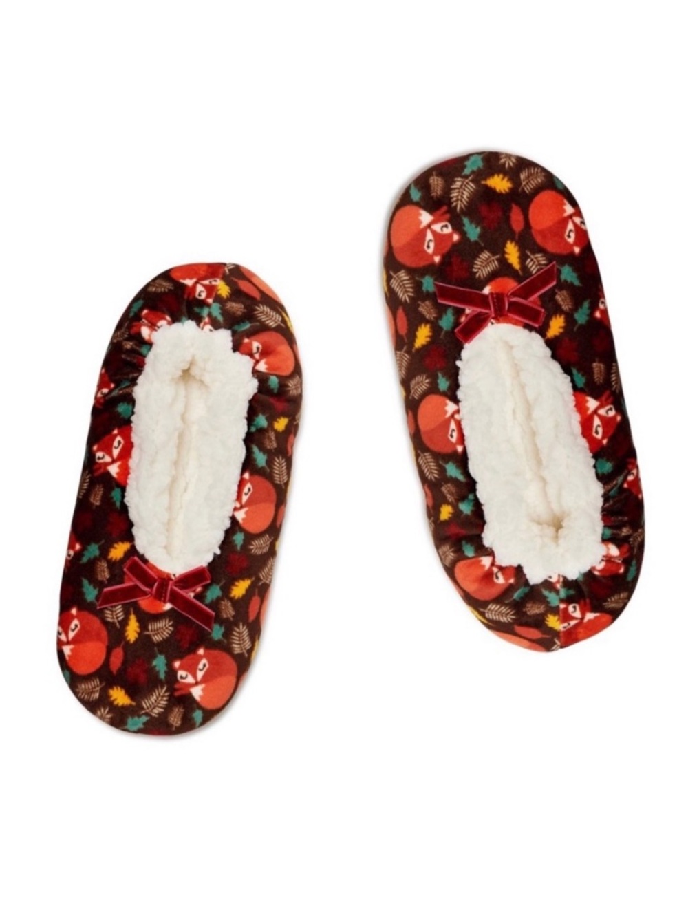 Fuzzy Babba Velour Faux Fur Fox Slippers